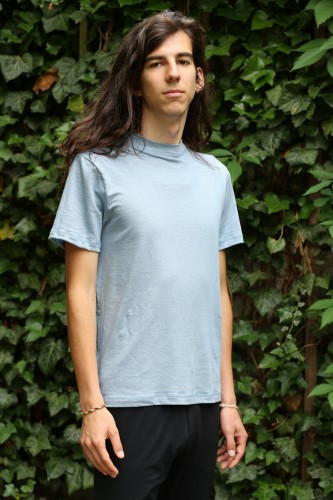 Koszulka lniana męska krótki rękaw - przód