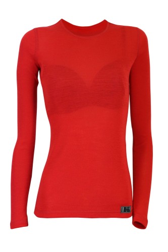 Koszulka damska z długim rękawem Merino Wool, BAZÓWKA